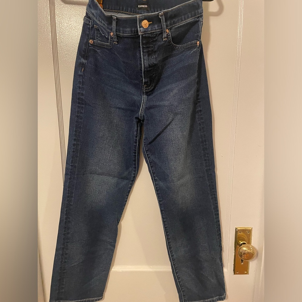 Express Straight Ankle High Rise Jeans